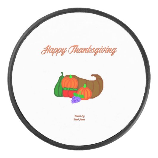 Thanksgiving Cornucopia Hockey Puck (Voorkant)