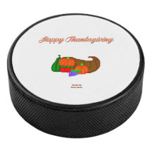 Thanksgiving Cornucopia Hockey Puck