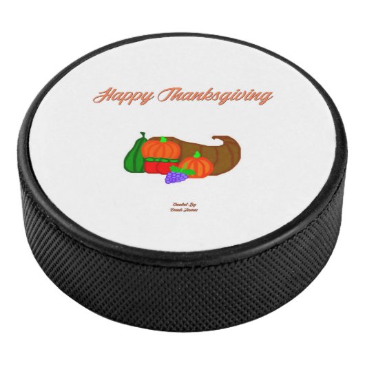 Thanksgiving Cornucopia Hockey Puck (3/4)