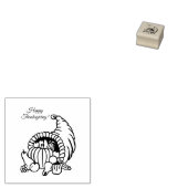 Thanksgiving Cornucopia Hoorn van Overvloed Rubberstempel (Gestempeld)