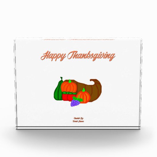 Thanksgiving Cornucopia Horizontale foto Block (Voorkant)