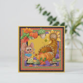 Thanksgiving Cornucopia Invitation - SRF Kaart (Staand voorkant)