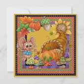 Thanksgiving Cornucopia Invitation - SRF Kaart (Voorkant)