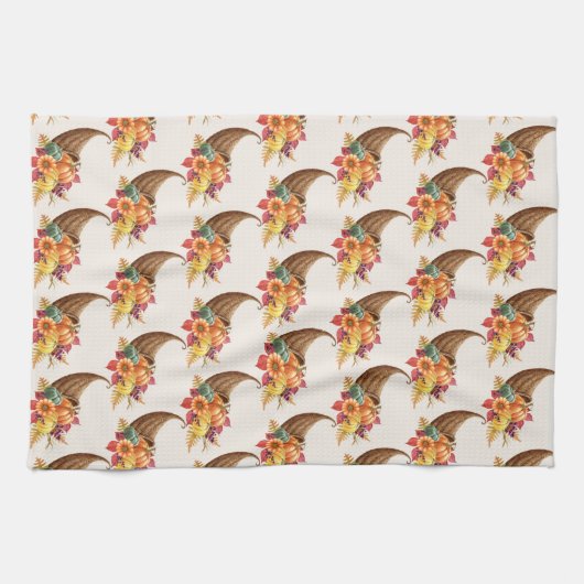 Thanksgiving Cornucopia Keukenhanddoek (Horizontaal)