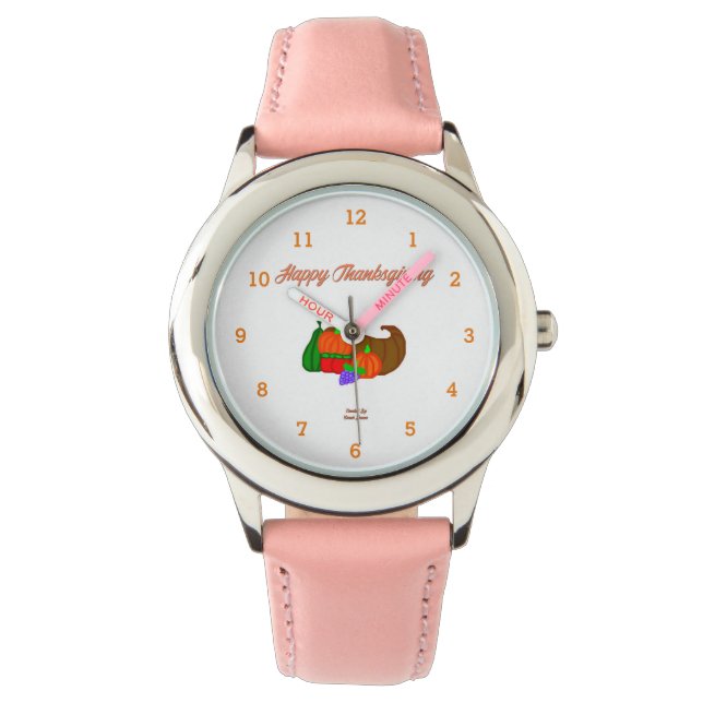 Thanksgiving Cornucopia Kinder roestvrijstalen hor Horloge (Voorkant)