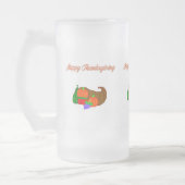 Thanksgiving Cornucopia Large Frosted Glass Mok (Links)