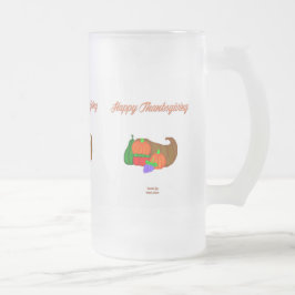 Thanksgiving Cornucopia Large Frosted Glass Mok