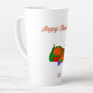 Thanksgiving Cornucopia Large Latte Mok