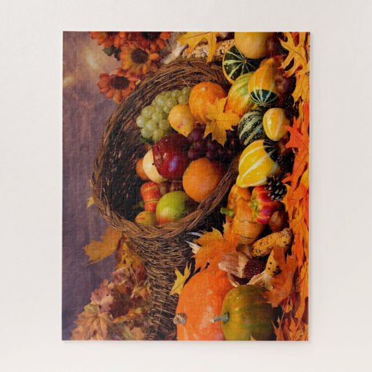 Thanksgiving Cornucopia Legpuzzel (Verticaal)