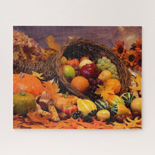 Thanksgiving Cornucopia Legpuzzel (Horizontaal)