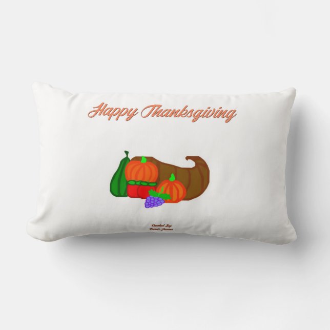 Thanksgiving Cornucopia Lumbar Pillow Kussen (Voorkant)