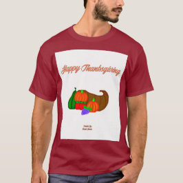 Thanksgiving Cornucopia Mannen Maroon Basic T Shir T-shirt