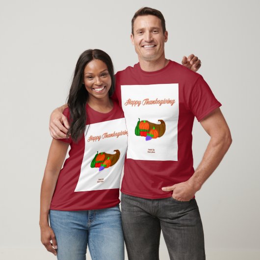 Thanksgiving Cornucopia Mannen Maroon Basic T Shir T-shirt (Unisex)