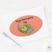 Thanksgiving Cornucopia met bloemen Sticker (Envelop)