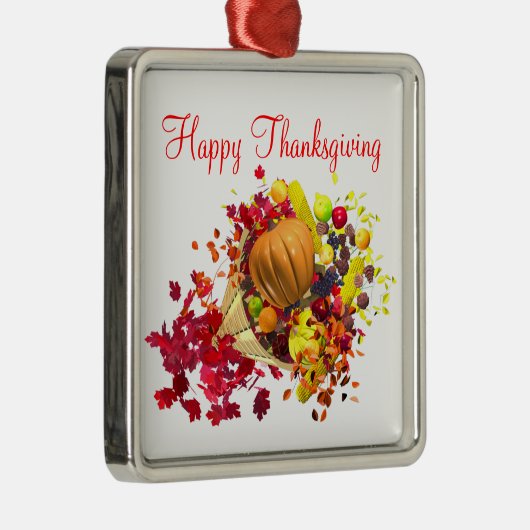 Thanksgiving Cornucopia Metalen Ornament (Rechts)
