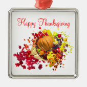 Thanksgiving Cornucopia Metalen Ornament (Voorkant)