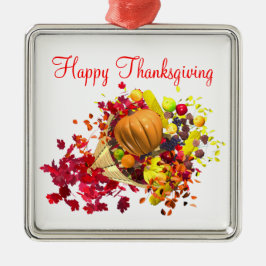 Thanksgiving Cornucopia Metalen Ornament
