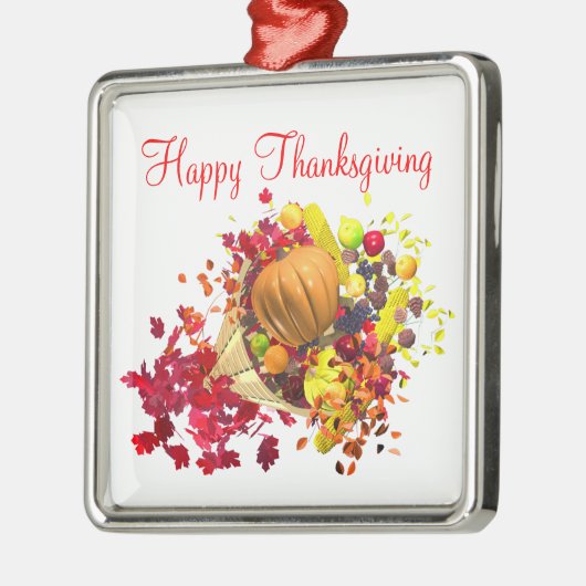 Thanksgiving Cornucopia Metalen Ornament (Links)