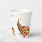 Thanksgiving Cornucopia Paper Cups Papieren Bekers (Achterkant)