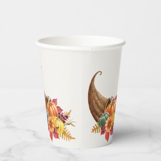 Thanksgiving Cornucopia Paper Cups Papieren Bekers (Rechts)