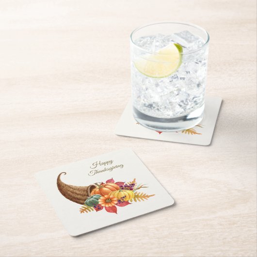 Thanksgiving Cornucopia Papier Onderzetter (Insitu)