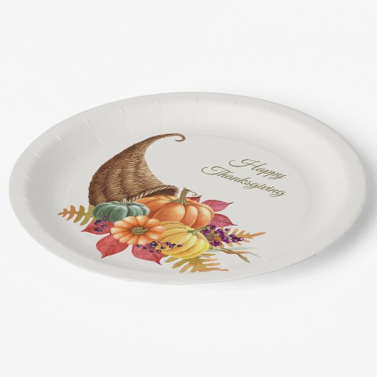 Thanksgiving Cornucopia PapierBord Papieren Bordje (Gekanteld)