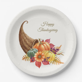 Thanksgiving Cornucopia PapierBord Papieren Bordje