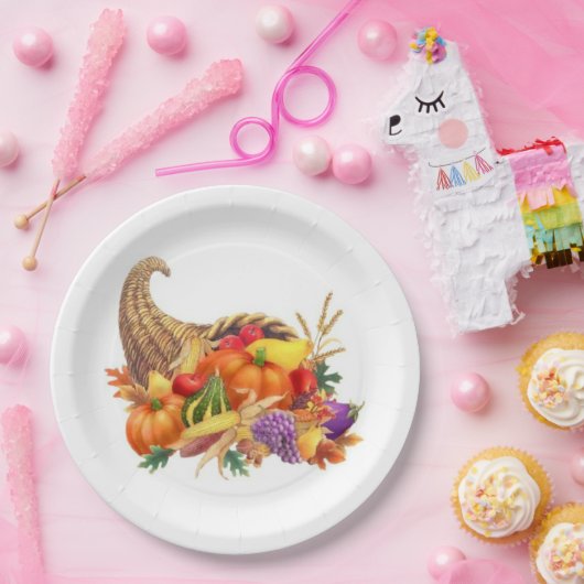 Thanksgiving Cornucopia PapierBorden Papieren Bordje (Feest)