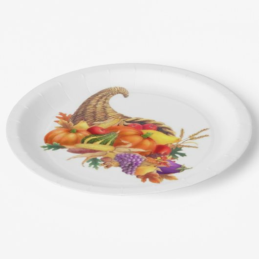 Thanksgiving Cornucopia PapierBorden Papieren Bordje (Gekanteld)