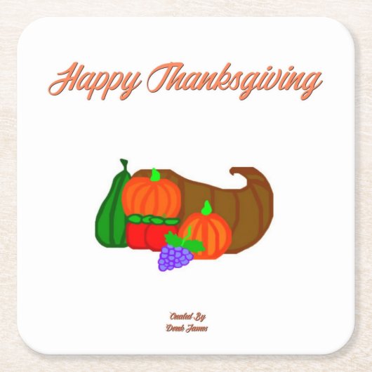 Thanksgiving Cornucopia PapierOnderzetter Kartonnen Onderzetters (Voorkant)