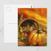 Thanksgiving cornucopia pumpkin briefkaart (Voorkant / Achterkant)