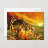 Thanksgiving cornucopia pumpkin briefkaart (Voorkant / Achterkant)