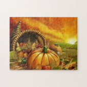 Thanksgiving cornucopia pumpkin legpuzzel (Horizontaal)