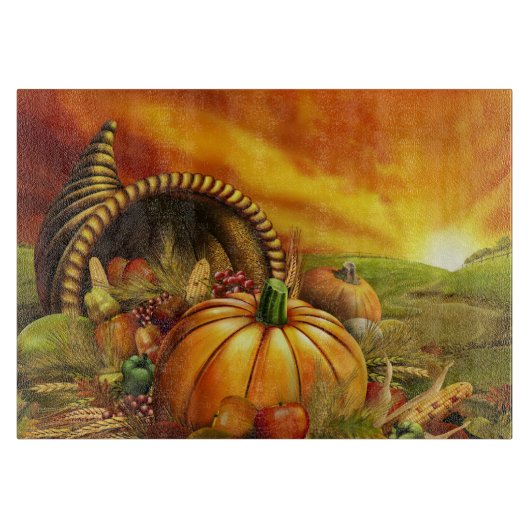 Thanksgiving cornucopia pumpkin snijplank (Voorkant)