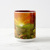 Thanksgiving cornucopia pumpkin tweekleurige koffiemok (Center)