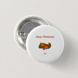 Thanksgiving Cornucopia Ronde Button