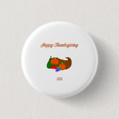 Thanksgiving Cornucopia Ronde Button (Voorkant)