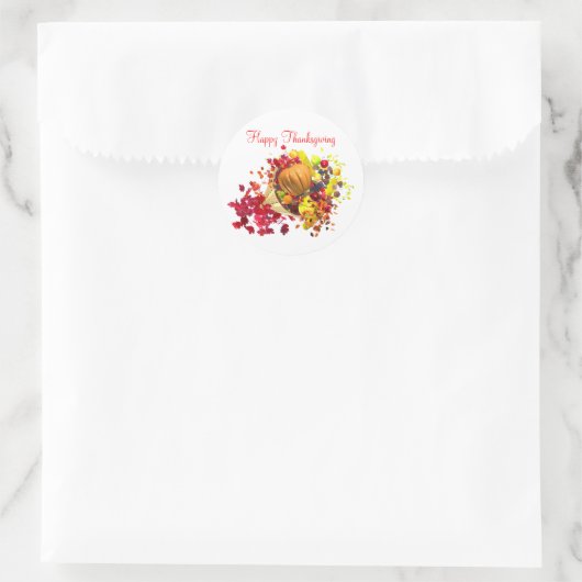 Thanksgiving Cornucopia Ronde Sticker (Tas)