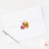 Thanksgiving Cornucopia Ronde Sticker (Envelop)