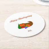 Thanksgiving Cornucopia Rondpapier Onderzetter (Gebogen)