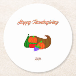 Thanksgiving Cornucopia Rondpapier Onderzetter