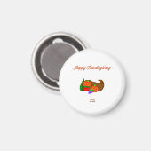 Thanksgiving Cornucopia Round Magnet (Voorkant / Achterkant)