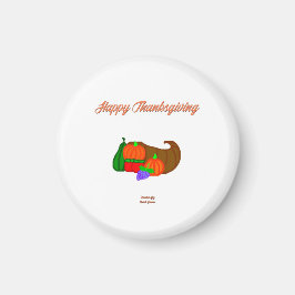 Thanksgiving Cornucopia Round Magnet