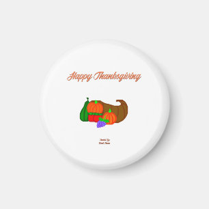 Thanksgiving Cornucopia Round Magnet
