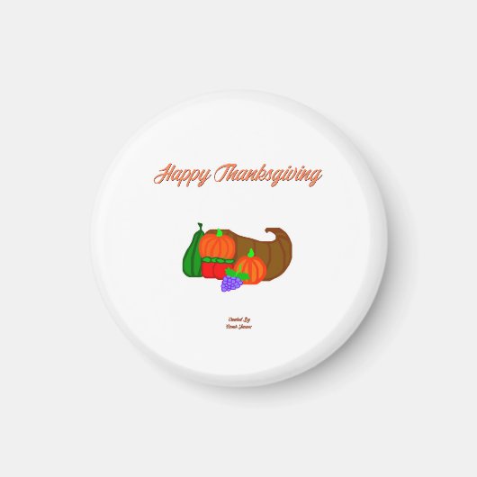 Thanksgiving Cornucopia Round Magnet (Voorkant)