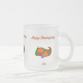 Thanksgiving Cornucopia Small Frosted Glass Mok