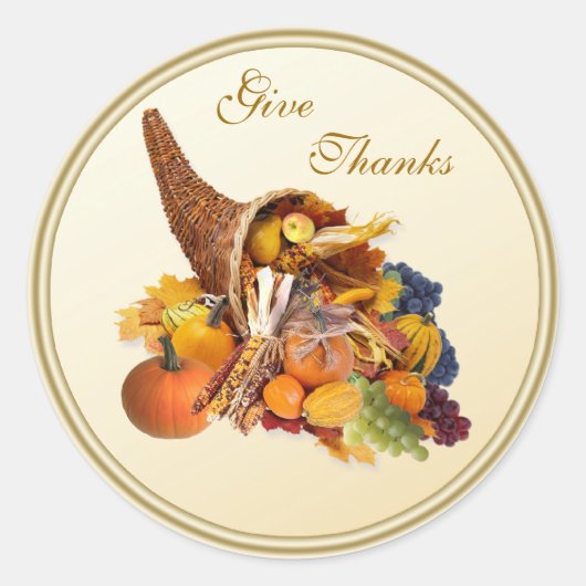 Thanksgiving. Cornucopia Sticker (Voorkant)