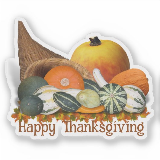 Thanksgiving Cornucopia Sticker (Voorkant)