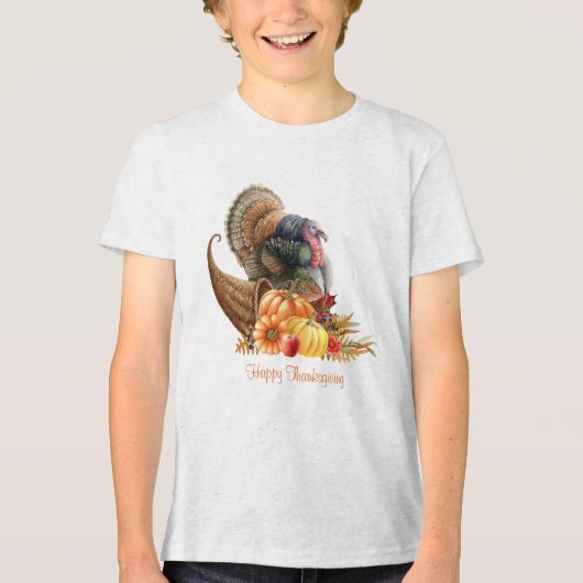 Thanksgiving Cornucopia T-shirt Tri-Blend Shir (Voorkant)