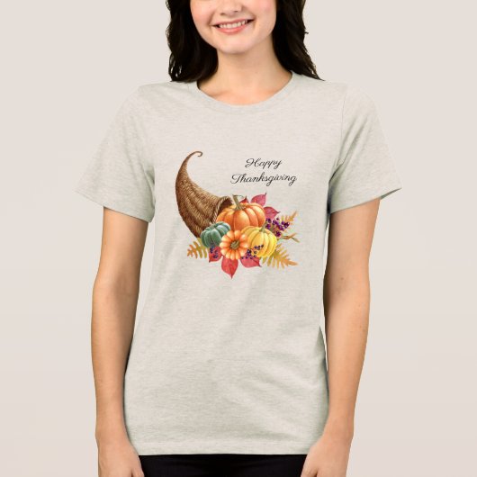 Thanksgiving Cornucopia T-shirt voor dames (Voorkant)